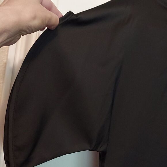 Black lightweight boho dress tunic short-sleeved little black dress size… - Picture 3 of 8